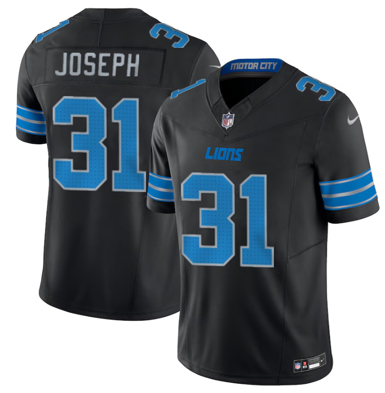 Men's Detroit Lions #31 Kerby Joseph Black 2024 F.U.S.E. 2nd Alternate Vapor Limited Football Stitched Jersey